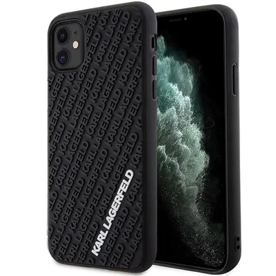 Obrázek produktu pro Karl Lagerfeld 3D gumové pouzdro s více logy pro Iphone 11 / Xr - černé