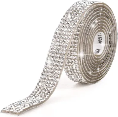Productafbeelding van Zelfklevende strasssteentjes-decoratiestrips, 2 meter lang, 1 cm breed, voor zelfdecoratie