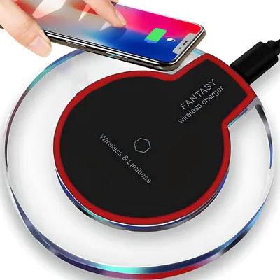 Produktbild von Wireless Ladestation Handy Induktive Ultra Thin Kabellose Charger 5V 1A Kabellose Ladegerät Qi iPhone 12 11 PRO X 13 Ladepad Smartphones Watch Retoo