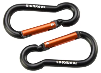 Image de MUNKEES, lot de 2 mousquetons en forme de poire, diamètre 6 mm x 60 mm, couleur rouge, pour clés, sacs à dos, etc
