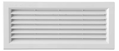 Obrázok produktu pre La Ventilazione P31R13B Ventilačná mriežka, obdĺžniková, z bieleho plastu, s sieťkou proti hmyzu, rozmery: 315 x 136 mm, biela