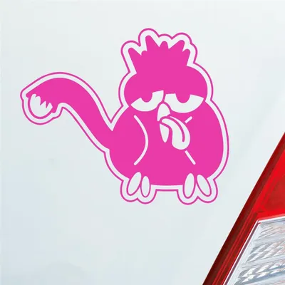 Produktbild von Auto Aufkleber Comic crazy Henne Tuning 12x10 cm Pink Sticker Heckscheibenaufkleber