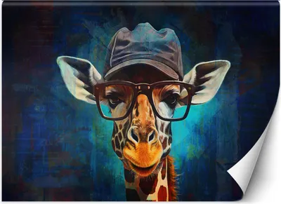 Produktbild von Vlies fototapete Giraffe Pop Art 250x175 cm Feeby Blau inkl. Kleber einfache Montage