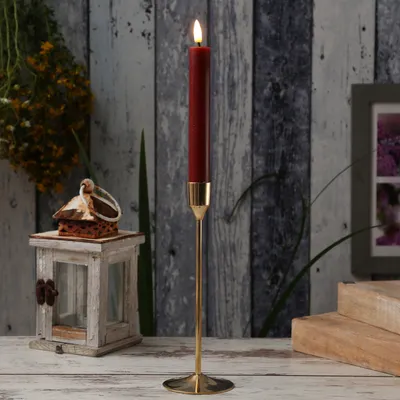 Stabkerzenhalter - Kerzenständer - Metall - H: 20,5cm - D: 7cm - gold
