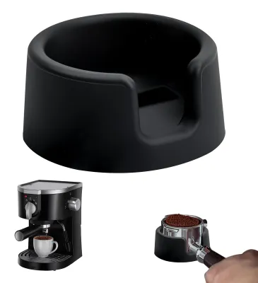 Produktbild von Coffietamper-Basis für Espressomaschine ES601, Tamper-Station aus Silikon, schwarz