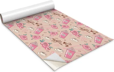 Immagine prodotto di Pellicola autoadesiva per mobili - pellicola decorativa - mobili da tavolo - tagliabile su misura - cartone animato caffè - 100 x 50 cm