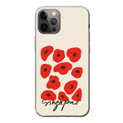 Produktbild von MuchoWow® Handyhülle Schutzhülle Hülle für iPhone 12 Pro Blumen - Mohn - Muster Silikon Softcase Handy Hülle - Abdeckung