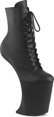 Produktbild von BEWITCHED-1020 Pleaser vegane absatzlose Damen High Heels Plateaustiefeletten schwarz Matt
