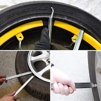 Set von 3 Montagehebeln für Motorräder - 30 cm Reifenmontageeisen - Manganstahl Reifenheber / Reifenentferner Werkzeug für