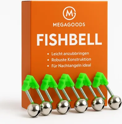Produktbild von 5er-Set Bissanzeiger Angelrute Glockenclip Grün Metall DE.