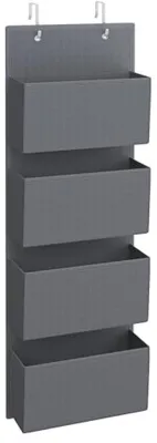 Produktbild von PromoHome® Hängender Organizer mit 4 Fächern für hinter der Tür, 33,5 x 12 x 100 cm, grau