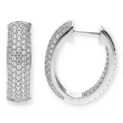 Produktbild von Creolen Damen 925 Silber Zirkonia JL10-06-1804 rhodiniert