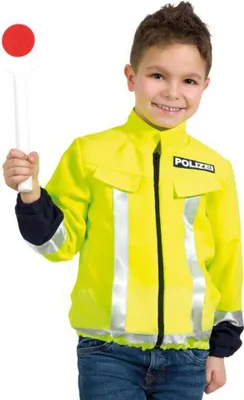 Produktbild von Kinderkostüm Polizei Jacke neon 128