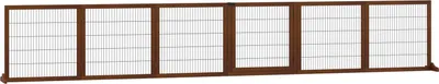 Produktbild von Absperrgitter Hund 6-teilig, 432 x 70 cm Faltbar Türschutzgitter mit 2 Stützfüßen, Freistehend Hundegitter, Treppengitter für mittelgroße Hunde, für Flur, Treppe, Kaffee