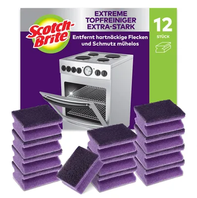 Produktbild von Scotch-Brite Extreme Topfreiniger extra-stark, 12 Stück pro Packung - entfernt h