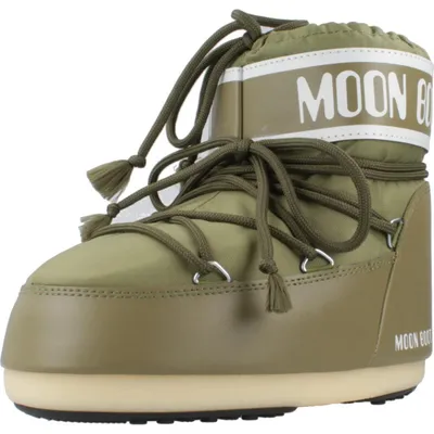 Produktbild von Kaufen Sie den Moon Boot Icon Low Khaki bei Kicksshop. Kultiger grüner Uni-Schneestiefel mit warmem Design und bequemer Passform.