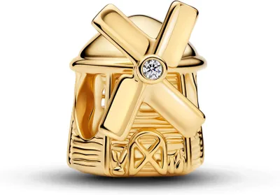 Produktbild von Pandora Charm Damen Windmühle Zirkonia 14 Karat Vergoldet 764631C01