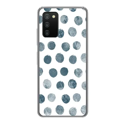 Produktbild von MuchoWow® Handyhülle Schutzhülle Hülle für Samsung Galaxy A03s Polka dots - Grau - Weiß Silikon Softcase Handy Hülle - Schutz