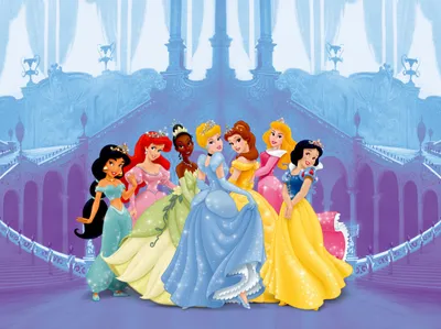 Zdjęcie produktu dla Disney fototapeta księżniczki niebieskim,różowymIfioletowym - 600358 - 360 x 254 cm