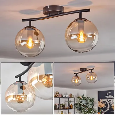 Produktbild von Fossobiubo Deckenlampe aus Metall/Glas in Schwarz/Klar
