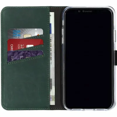 Produktbild von Selencia Echtleder Klapphülle iPhone Xr - Grün