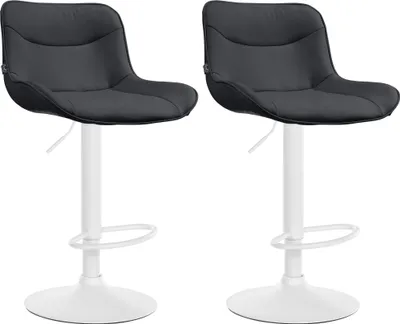 Produktbild von 2er Set Barhocker HLO-CP302 Kunstleder weiß  schwarz