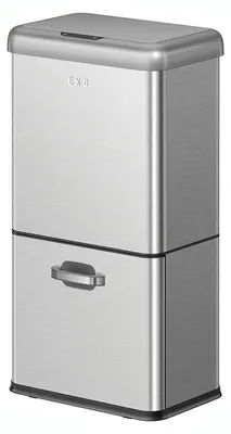 Image de EKO - Poubelle Vintage Sensor 32+18 litres - Acier thermolaqué ABS  - Acier inoxydable mat