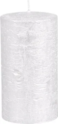 Obrázek produktu pro Svíčka válec rustikální METALIK Ø6x9 cm stříbrná