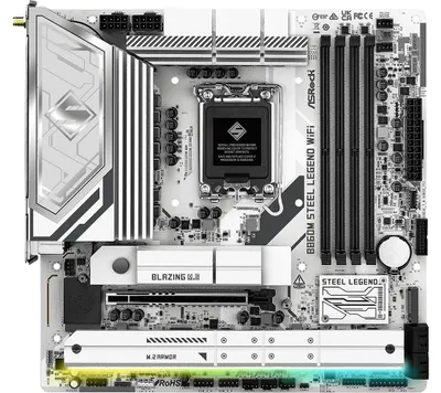Produktbild von ASRock B860M Steel Legend WiFi/B860//SATA3/M.2/TB4/WiFi/BT/PCIe5.0/s.1851/M-ATX - Mainboard - Intel Sockel 1851 (Core Ultra 100&200)