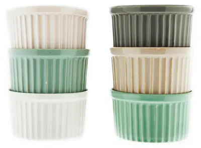 Produktbild von Almina 6 Teiliger Muffinform-Set Schale aus Porzellan Rund 180 ml Mehrfarbig