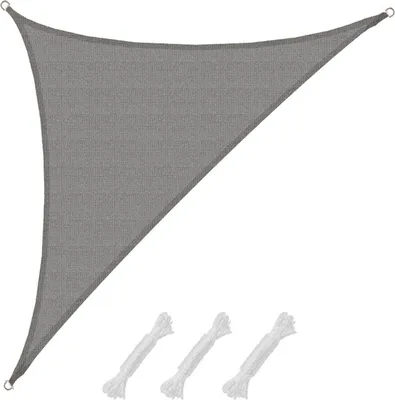 Produktbild von UV Sonnensegel 4,2x4,2x6 HDPE Dreieck Rechtwinklig Sonnenschutz Garten Grau