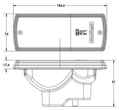 Immagine prodotto di Luce anteriore destra, luce di posizione con indicatore di direzione, per MF Massey Ferguson 240–285, 24 V, con lampadina e cavo