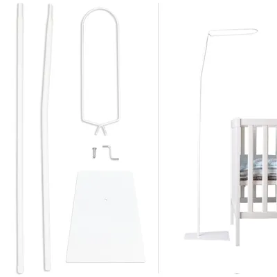 Produktbild von Babykajo freistehende Betthimmel-Stange mit Standfuß – Metall-Gestell fürs Babybett (ohne Himmel)