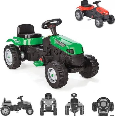 Zdjęcie produktu dla Traktor na pedały z kierownicą zielony