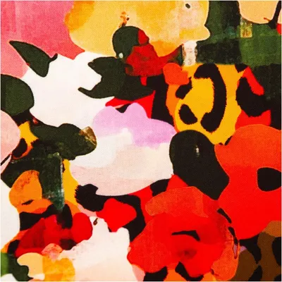 Produktbild von Viskose Stoff Aquarell-Blüten rosa grün 140 cm