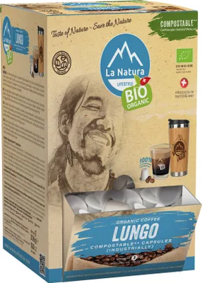 Produktbild von Lungo Coffee Super BOX 100 kávových kapslí | La Natura Lifestyle Organic 510g| bio | Kompatibilní s Nespresso®*³
