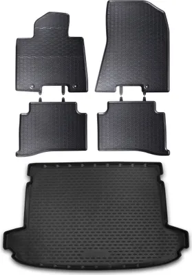 Produktbild von Gummi Kofferraumwanne + Fußmatten Set für Kia Sportage 4 QL, Bj. 8/2015-2021