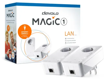 Productafbeelding van devolo Magic 1 LAN Powerline: 1 Gigabit LAN-poort, 2 adapters
