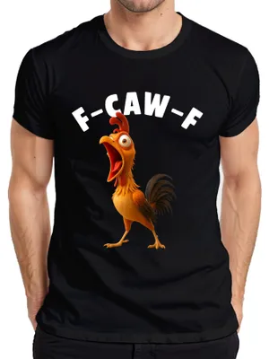 Zdjęcie produktu dla F-CAW-F śmieszny kogut na farmie prezent humor żart koszulka męska, czarny, M
