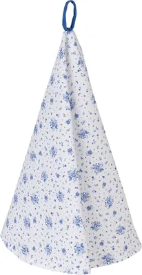 Produktbild von Clayre & Eef Geschirrtuch Ø 80 cm Weiß Blau Baumwolle Rosen