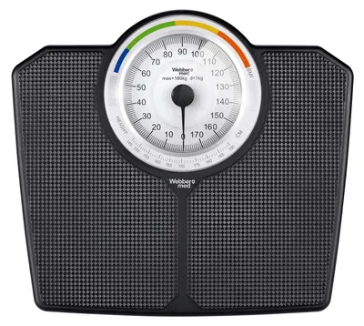 Obrázek produktu pro Mechanická koupelnová váha s BMI, váživost 180 kg, černá