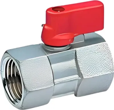 Obrázek produktu pro Mini kulový kohout mosazný 1/4" IG, červená rukojeť