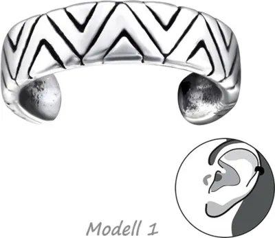 Produktbild von Ohrklemme Silber 925: Ear Cuff Ohrring ohne Loch Modell 1