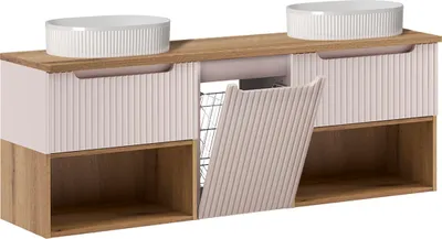 Produktbild von Doppelwaschtisch 160.4cm Riva mit 2 Schubladen, Kaschmir