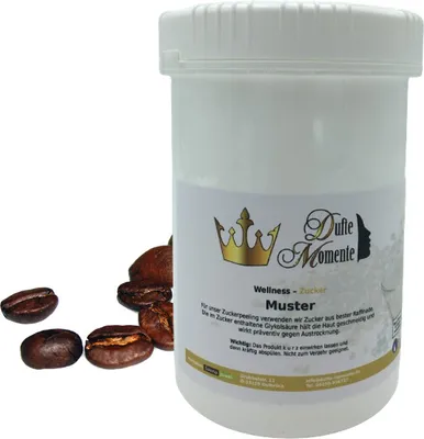 Produktbild von Dufte Momente | Sauna Zucker Körperpeeling 900g | Arabica - mit Arabica-Kaffeebohnen | für empfindliche Haut | vegan und ohne Tierversuche