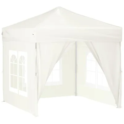 Produktbild von vidaXL Partyzelt Faltbar mit Seitenwänden Creme 2x2 m