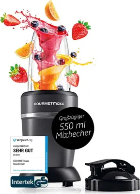 Immagine prodotto di gOURMETmaxx Nutrition Blender Pro 1.000 con set di accessori M - Frullati, smoothies & co.