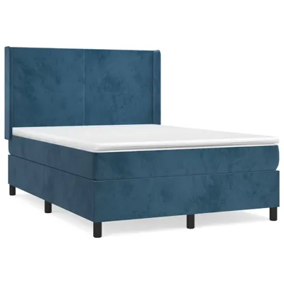 Immagine prodotto di Giroletto a Molle con Materasso Blu Scuro 140x200 cm in Velluto