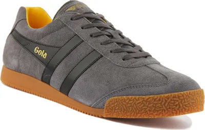 Produktbild von Gola Classics Harrier Herren Wildleder Schnürung Retro Turnschuhe Grau Schwarz – 8 Großbritannien - 42 EU - 9 US / Grau schwarz