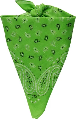 Produktbild von Bandana Tuch Paisley Muster 04 grün weiß quadratisches Kopftuch